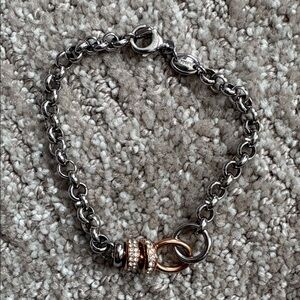 Fossil Silver and Gold Tone Chain Bracelet